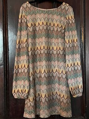 The Clothing Co. Size L Long Sleeved Boho Knit Dress - New With Tags